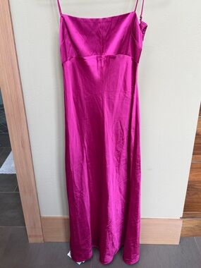 Fuchsia Satin Slip Dress
